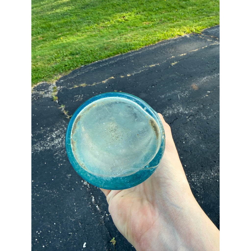 Vintage Aqua Blue KCB or K.C. & Co Emossed 11-3/4" Bottle Soda