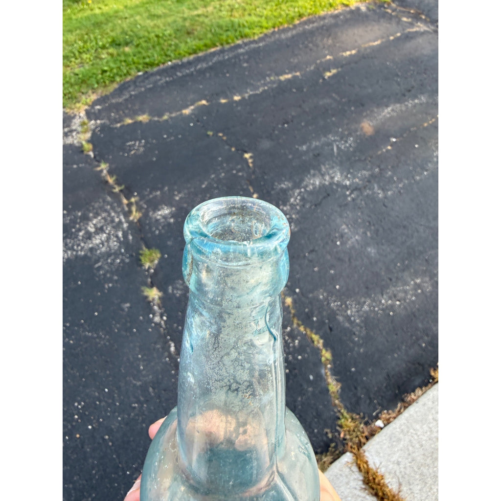 Vintage Aqua Blue KCB or K.C. & Co Emossed 11-3/4" Bottle Soda