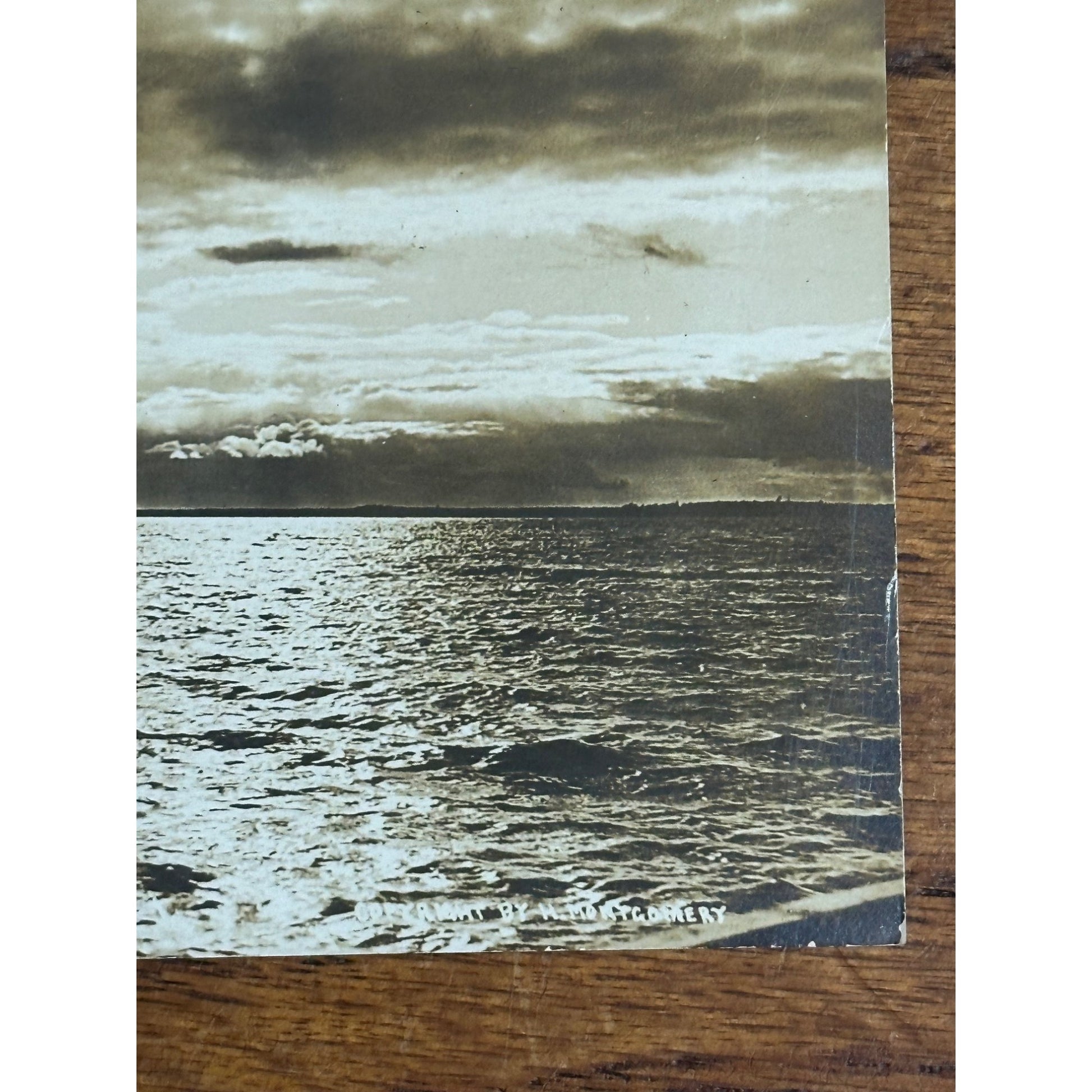 RPPC Postcard Sunset on Lake Pearl Redgranite Wisconsin WI Wis