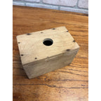 Antique Primitive Dovetailed Wooden Butter Mold Rectangular --NO Handle