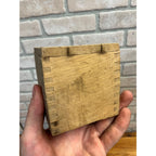 Antique Primitive Dovetailed Wooden Butter Mold Rectangular --NO Handle