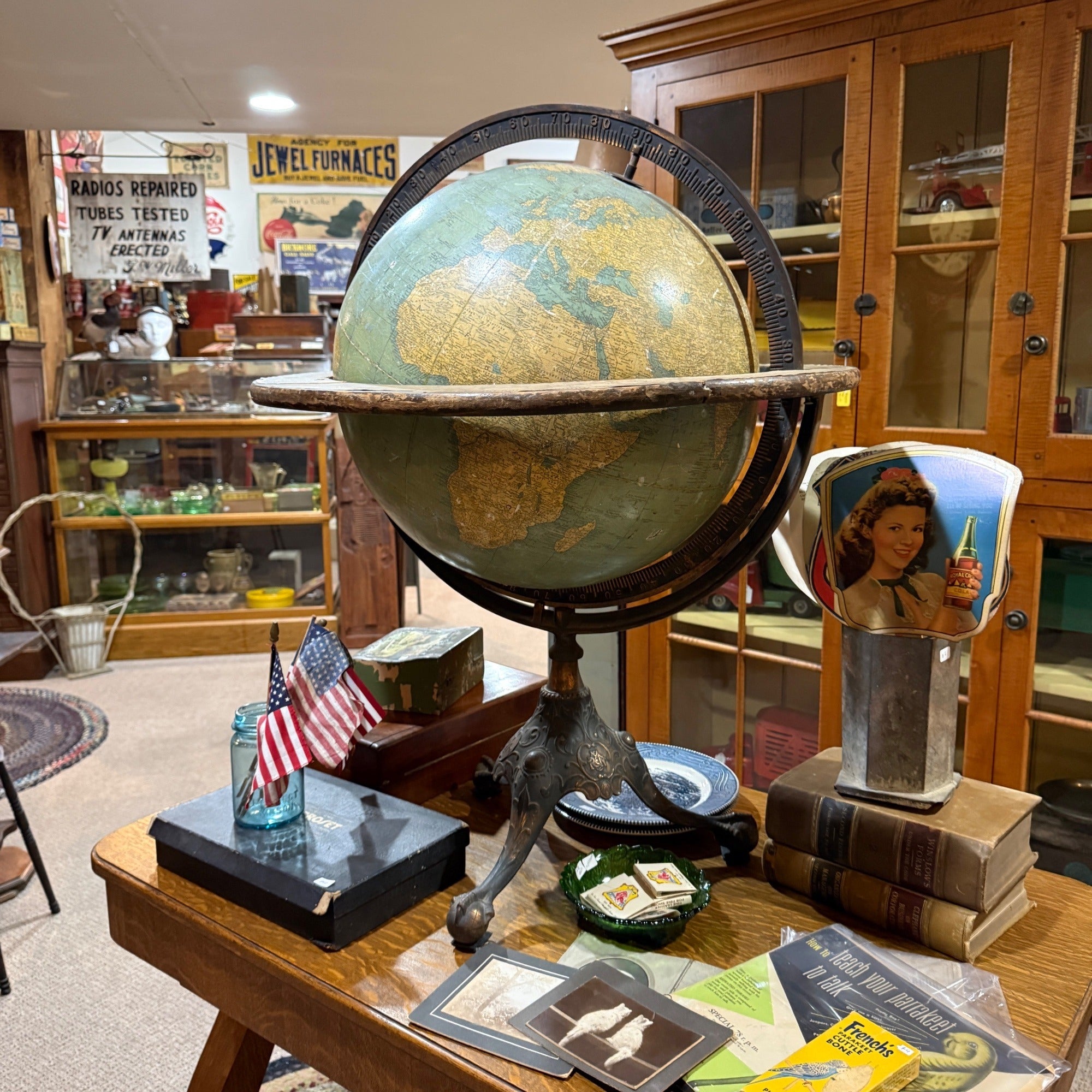 Vintage Antique Claw Footed World Globe