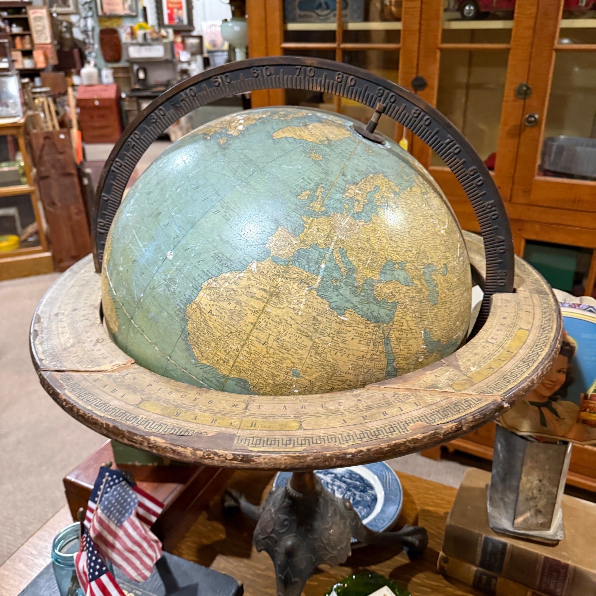 Vintage Antique Claw Footed World Globe