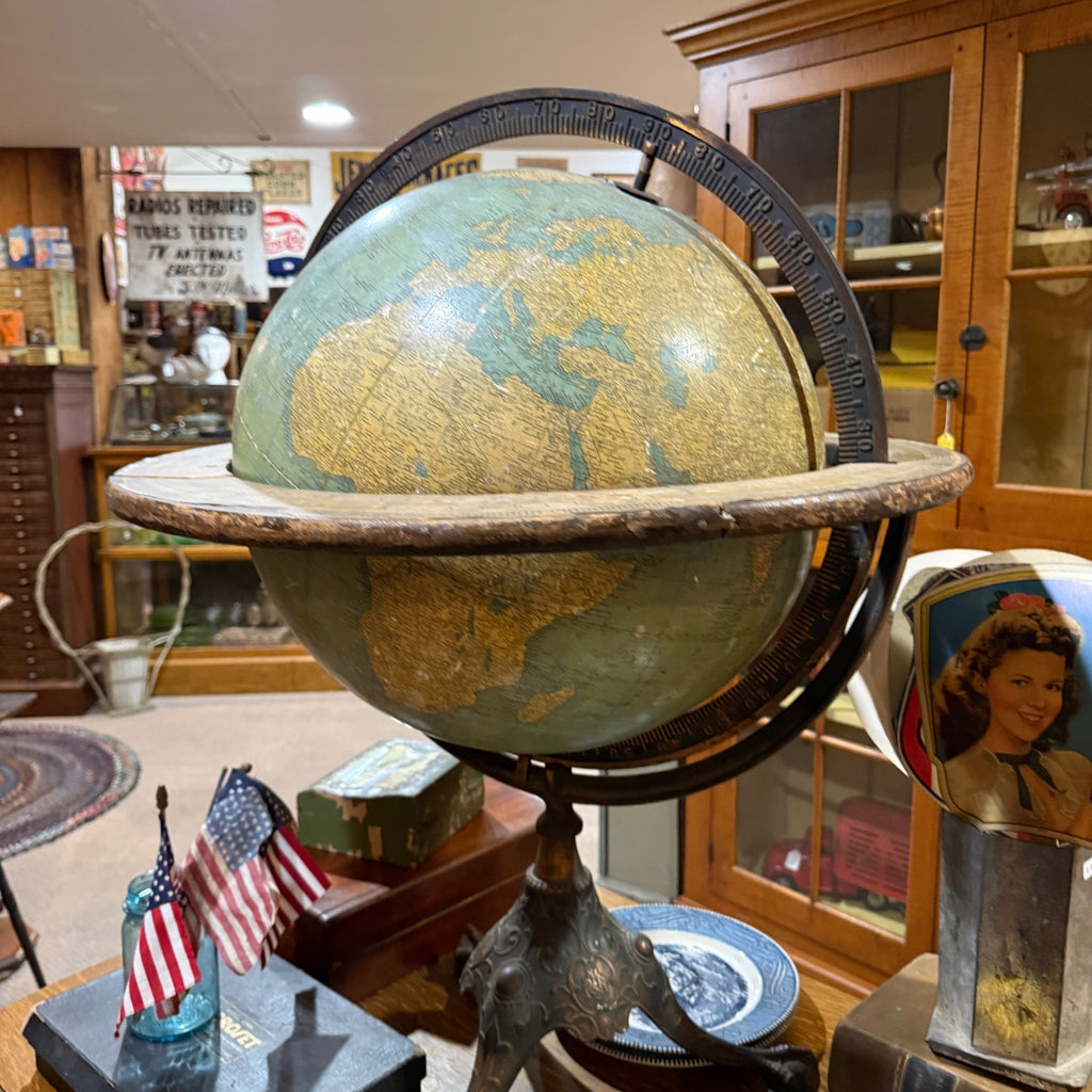 Vintage Antique Claw Footed World Globe