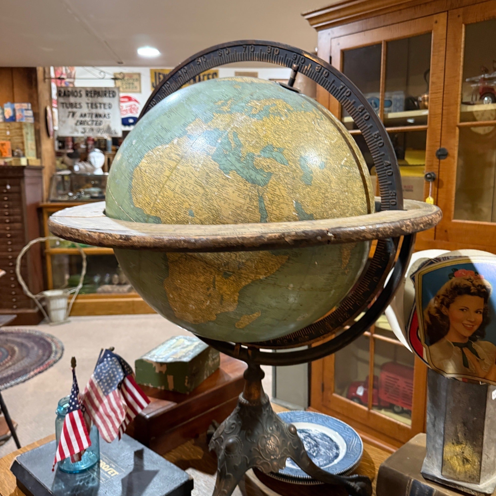 Vintage Antique Claw Footed World Globe