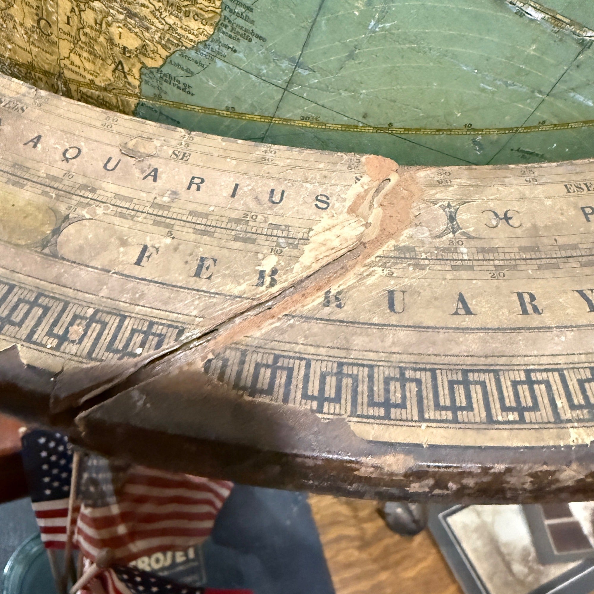 Vintage Antique Claw Footed World Globe