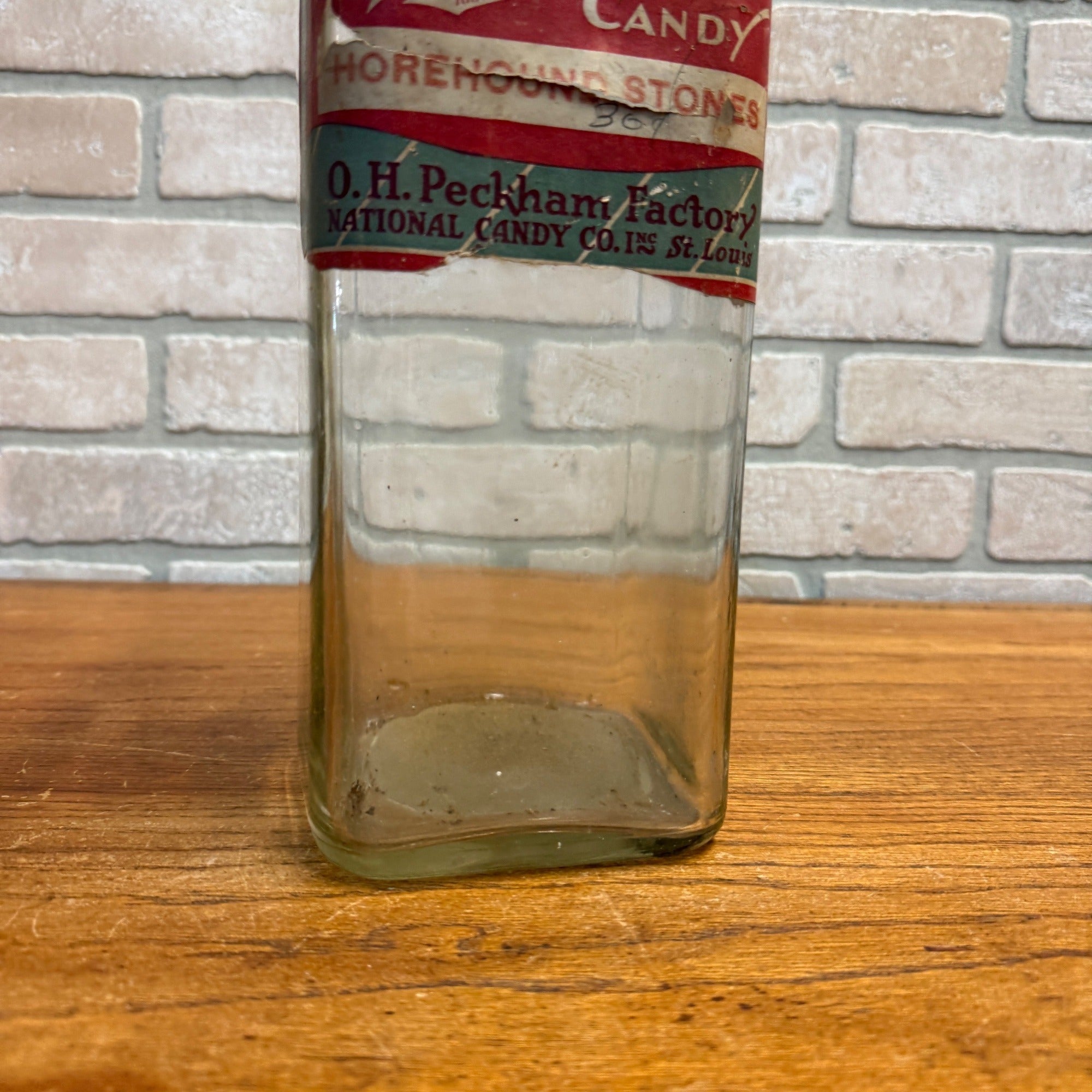 RARE Vintage Peckham's Candy Glass Confectionary Store Display Jar St Louis