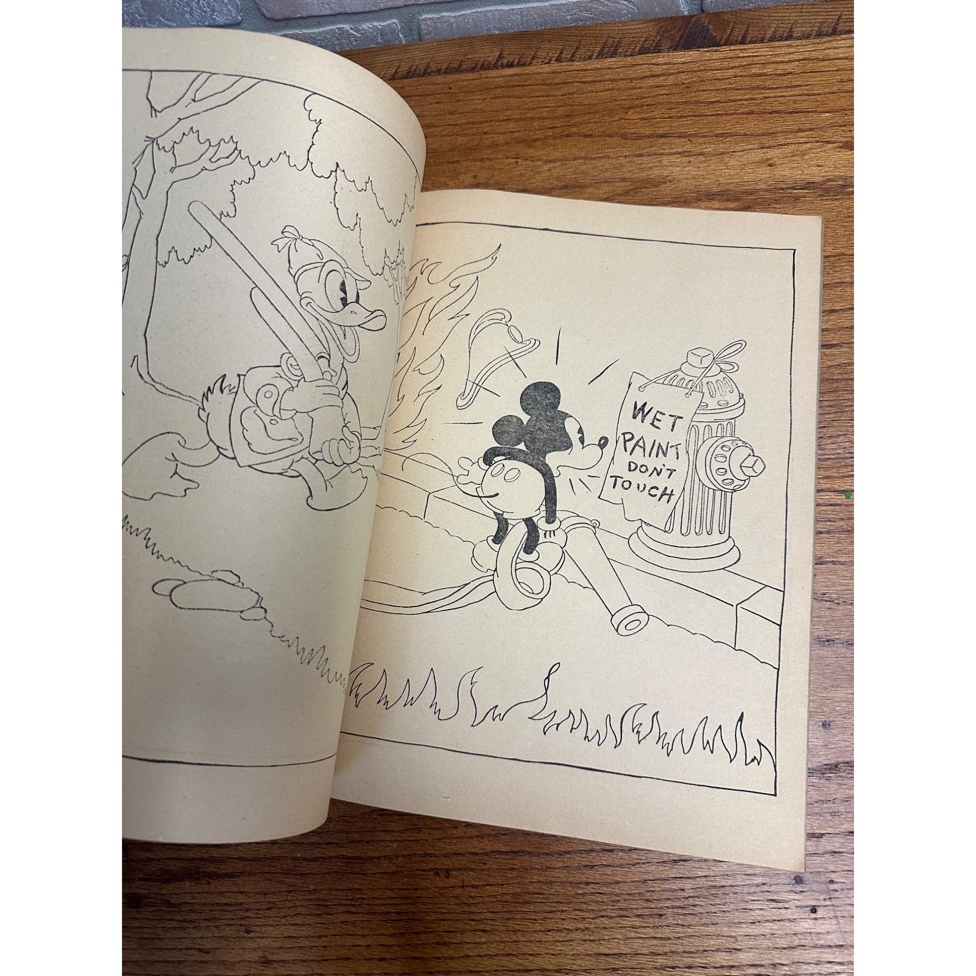Vintage The Walt Disney Paint Book 48-Pages Mickey Mouse 1970s Reissue