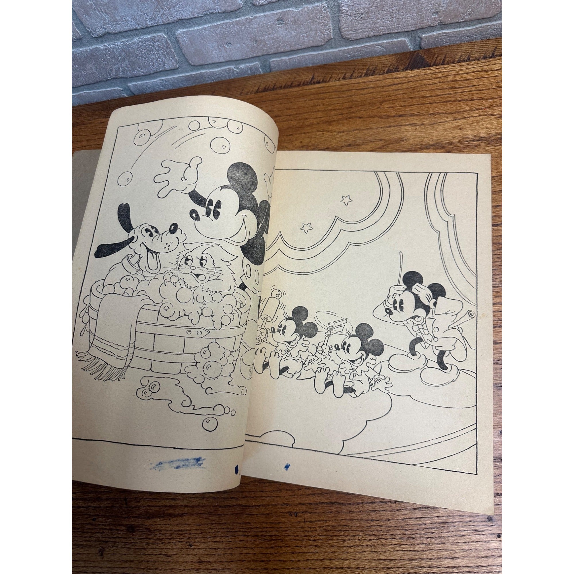 Vintage The Walt Disney Paint Book 48-Pages Mickey Mouse 1970s Reissue