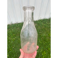 Vintage 1940s Binder Dairy Oshkosh Wisconsin Embossed Quart Milk Bottle Wis WI