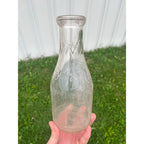 Vintage 1940s Binder Dairy Oshkosh Wisconsin Embossed Quart Milk Bottle Wis WI
