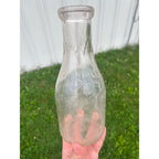 Vintage 1940s Binder Dairy Oshkosh Wisconsin Embossed Quart Milk Bottle Wis WI