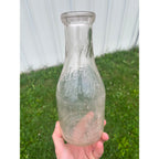 Vintage 1940s Binder Dairy Oshkosh Wisconsin Embossed Quart Milk Bottle Wis WI