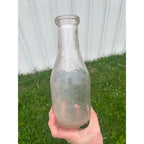 Vintage 1940s Binder Dairy Oshkosh Wisconsin Embossed Quart Milk Bottle Wis WI