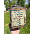 Antique Uncle Sam Americana c1920 Victorian Porico Coffee Tin Can 2lb Schotten St. Louis MO