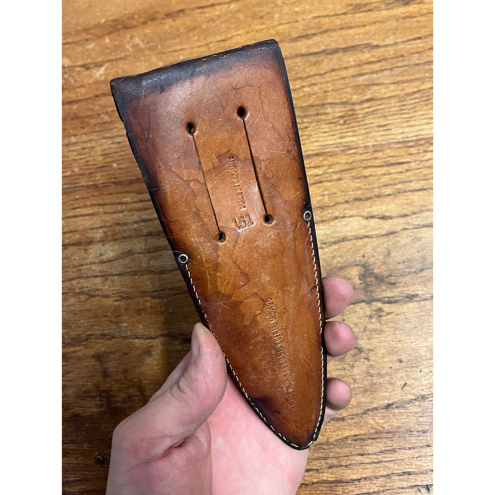 Vintage Fred Mac Overland Fisherman’s Friend Fishing Tool w/ Leather Belt Pouch