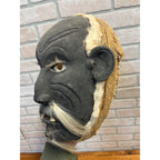 Vintage Folk Art Carved Wooden Tribal Masks Mexican Southeast Asia Pair