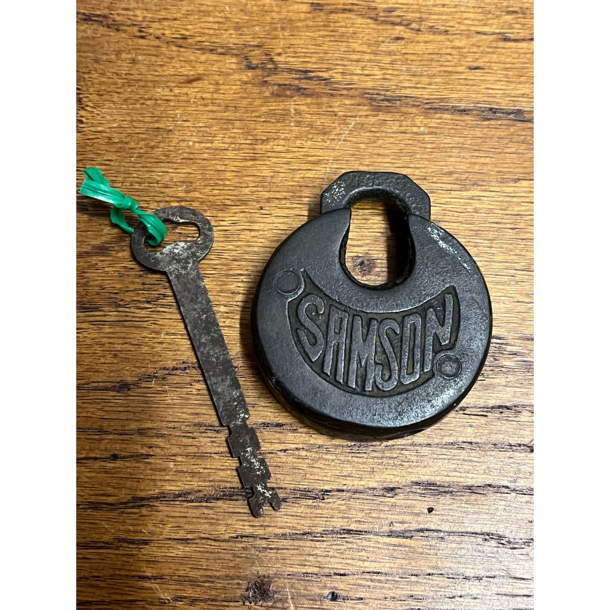Vintage Antique Old Samson US Padlock With Key Lock Cast Iron