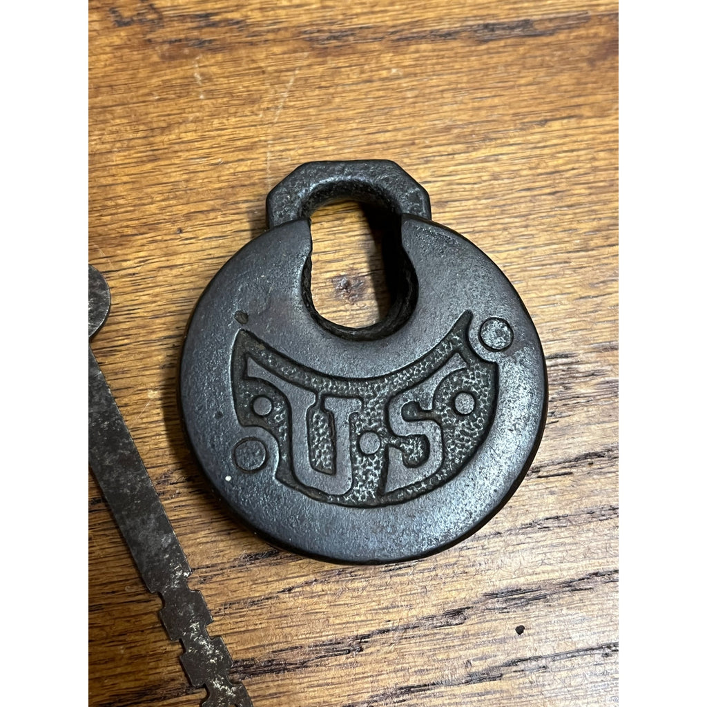 Vintage Antique Old Samson US Padlock With Key Lock Cast Iron