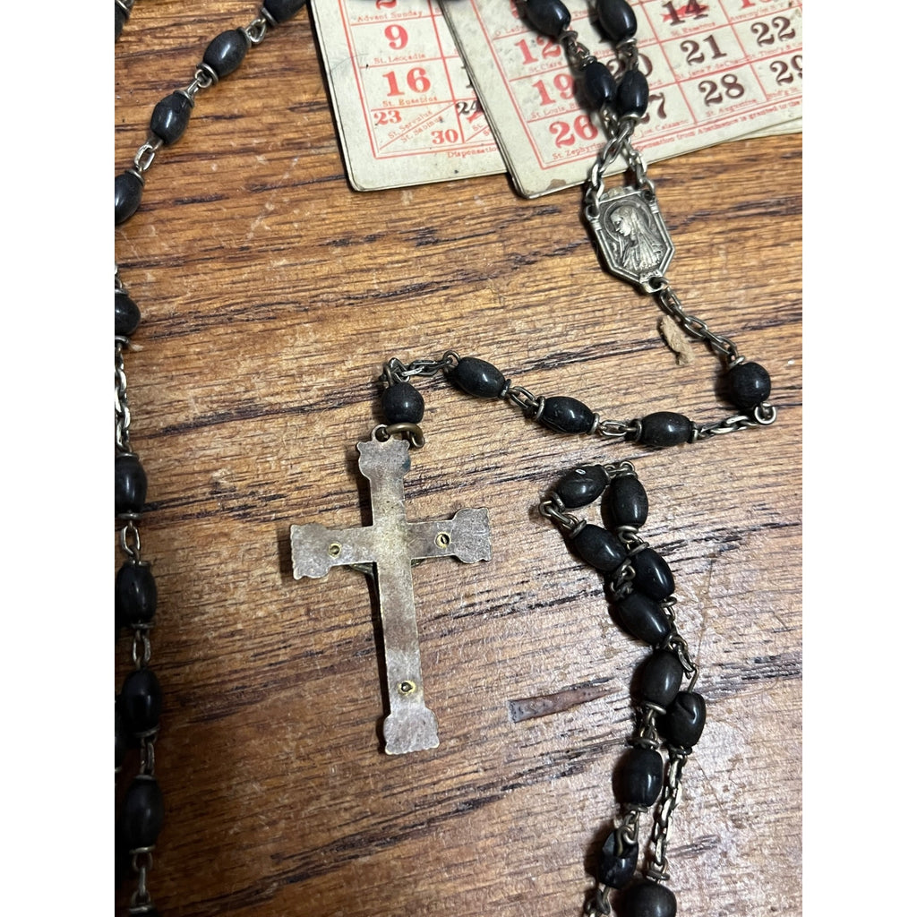 Vintage Black Beaded Rosaries Catholic Religious Relics Lot Rosary Prayer Books