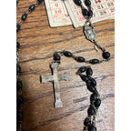 Vintage Black Beaded Rosaries Catholic Religious Relics Lot Rosary Prayer Books