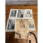 Vintage Black Beaded Rosaries Catholic Religious Relics Lot Rosary Prayer Books