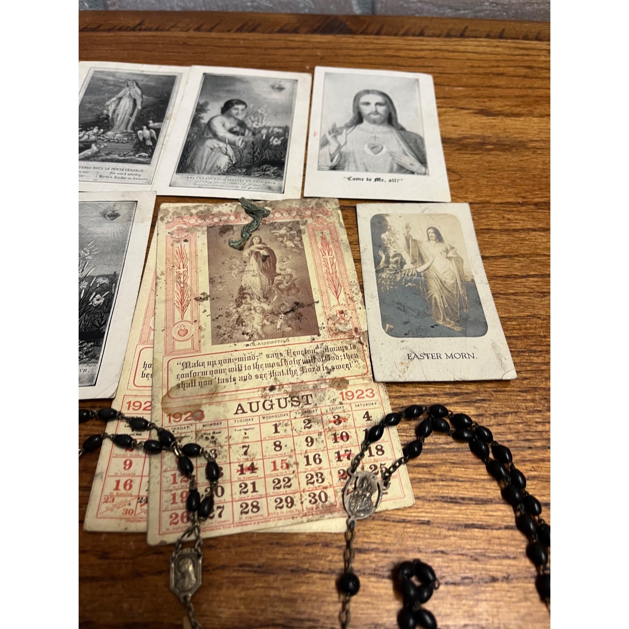 Vintage Black Beaded Rosaries Catholic Religious Relics Lot Rosary Prayer Books