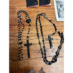 Vintage Black Beaded Rosaries Catholic Religious Relics Lot Rosary Prayer Books