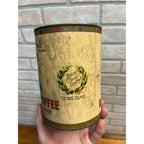 Antique Hollywood Roasted Coffee Tin 1lb Tall Can Madison Wi Victorian Lady Rare