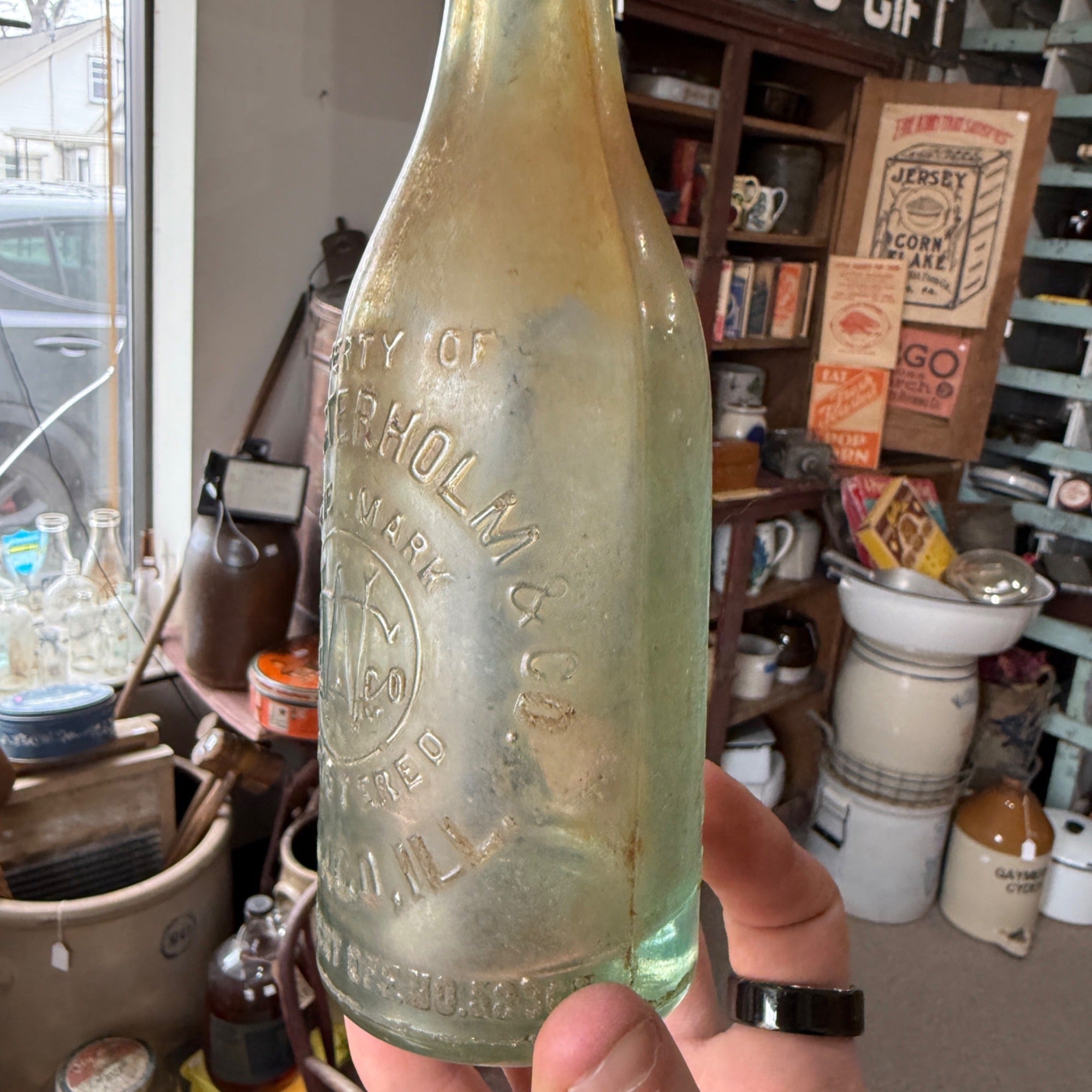 Chas Westerholm & Co. LIM. Chicago Soda Bottle Aqua Embossed Wisconsin Wis WI