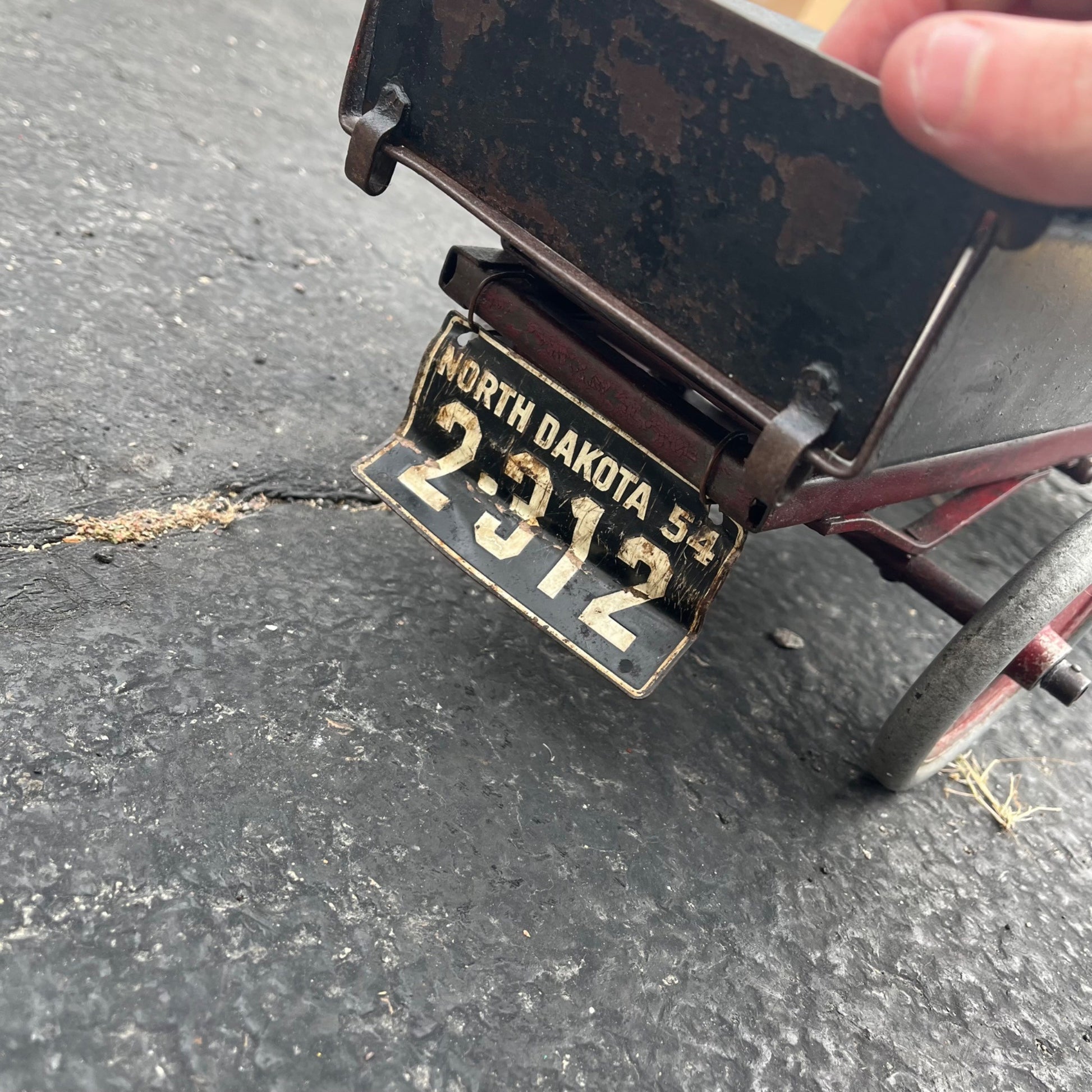 Vintage 1920s Buddy L Black Dump Truck Chain Driven Pressed Steel Toy
