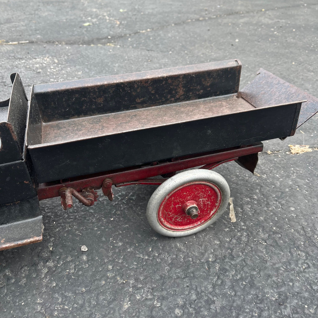 Vintage 1920s Buddy L Black Dump Truck Chain Driven Pressed Steel Toy