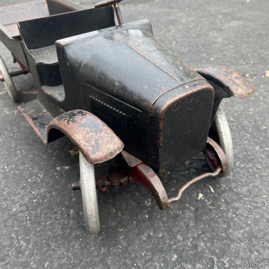 Vintage 1920s Buddy L Black Dump Truck Chain Driven Pressed Steel Toy