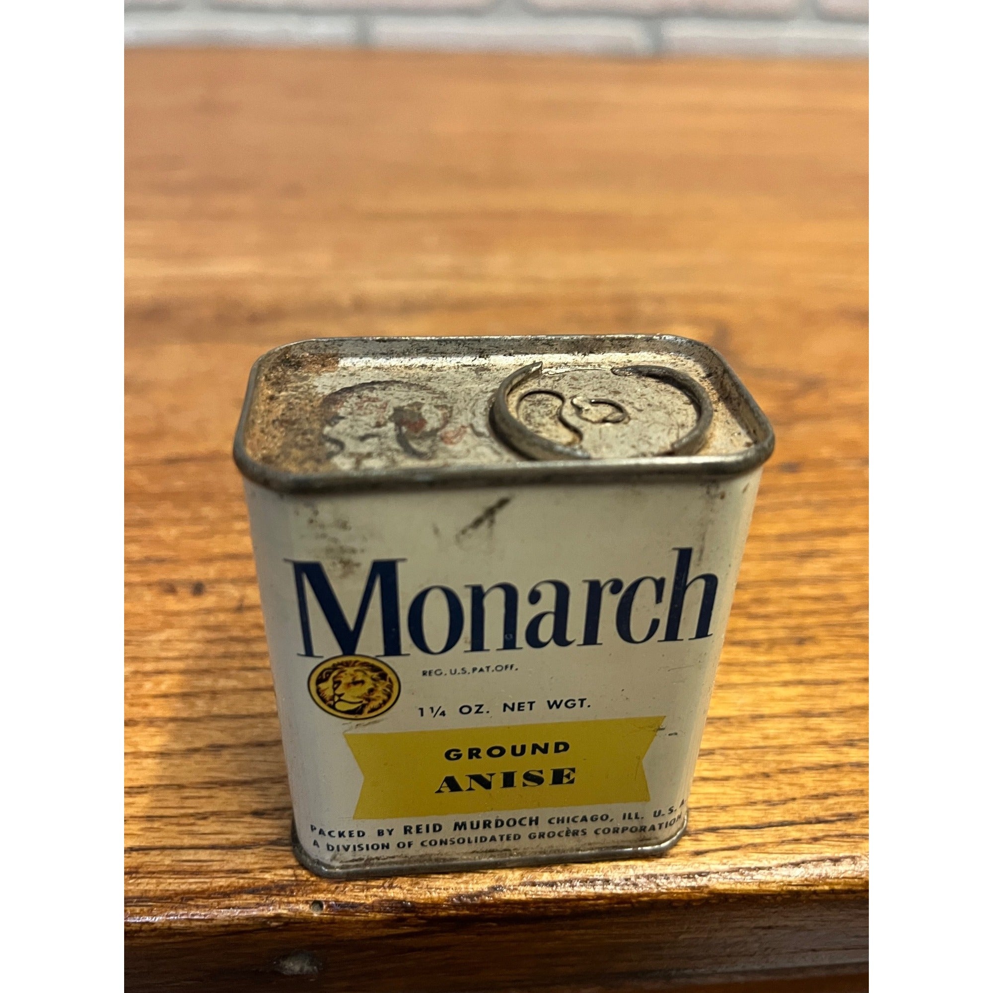 Vintage Monarch Anise Spice Tin, Reid Murdoch Co. Chicago Advertising Can