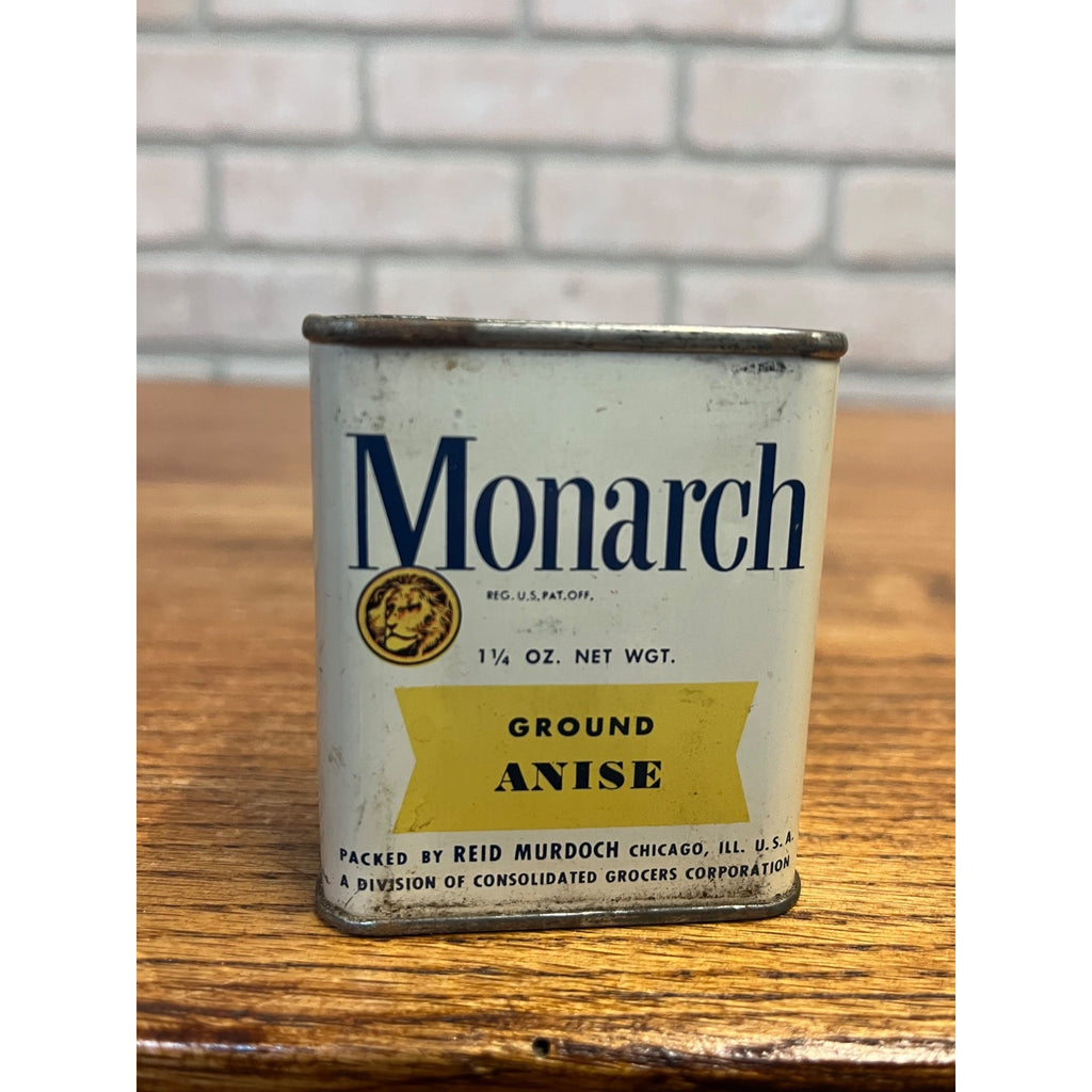 Vintage Monarch Anise Spice Tin, Reid Murdoch Co. Chicago Advertising Can