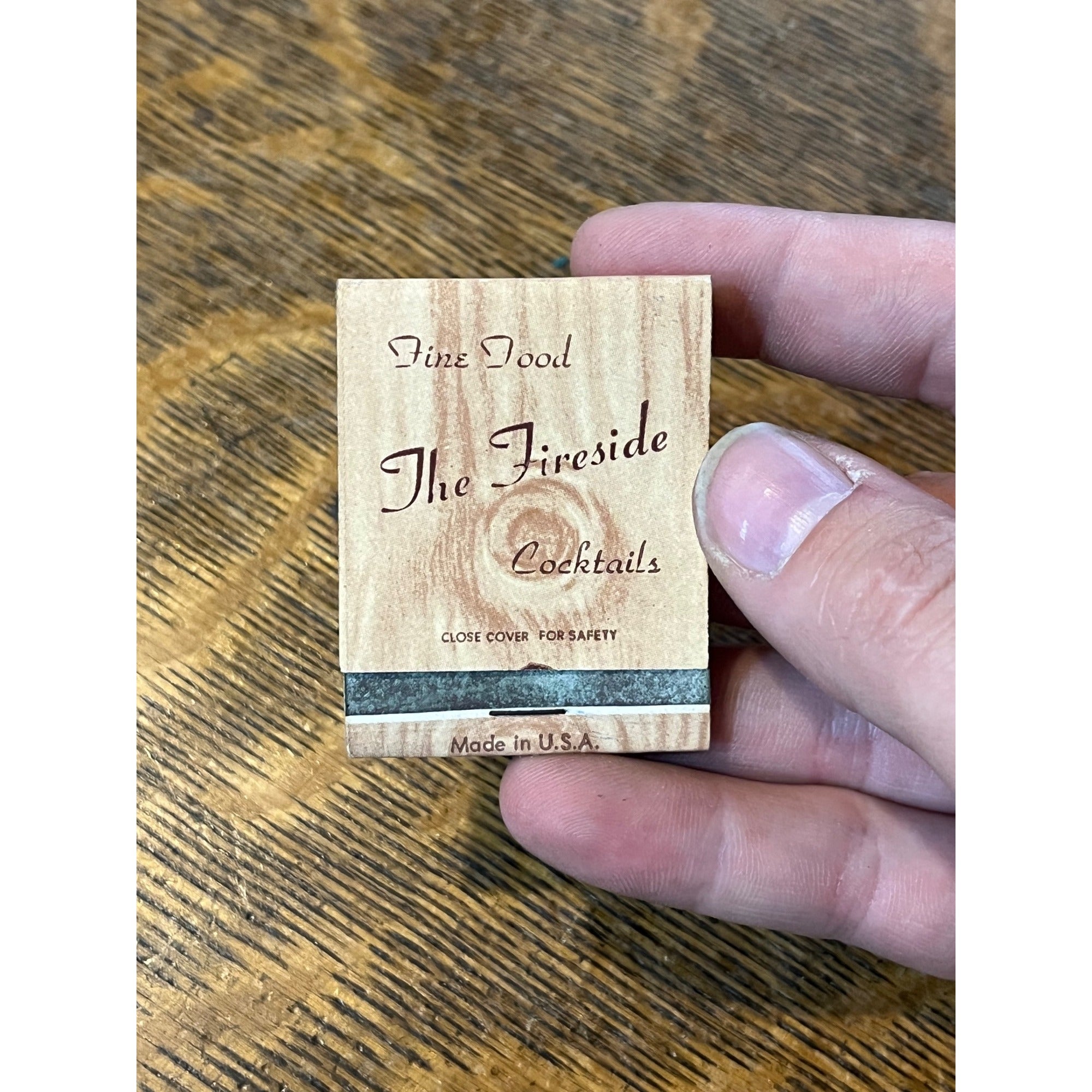 Vintage Matchbook Advertising - The Fireside Cocktails - Allenton, Wis.
