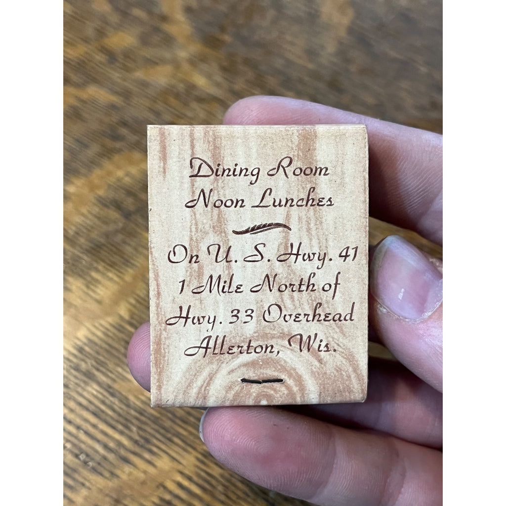 Vintage Matchbook Advertising - The Fireside Cocktails - Allenton, Wis.