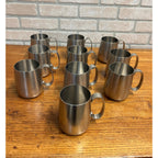 Vintage 1960s Old Hall Stainless PINT Tankards Mugs MCM Robert Welch Set 10