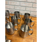 Vintage 1960s Old Hall Stainless PINT Tankards Mugs MCM Robert Welch Set 10