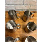 Vintage 1960s Old Hall Stainless PINT Tankards Mugs MCM Robert Welch Set 10