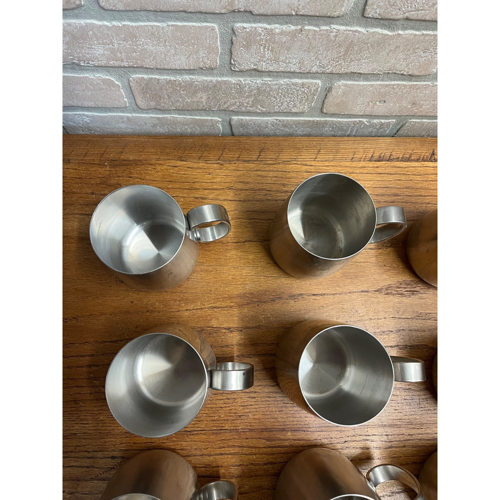 Vintage 1960s Old Hall Stainless PINT Tankards Mugs MCM Robert Welch Set 10