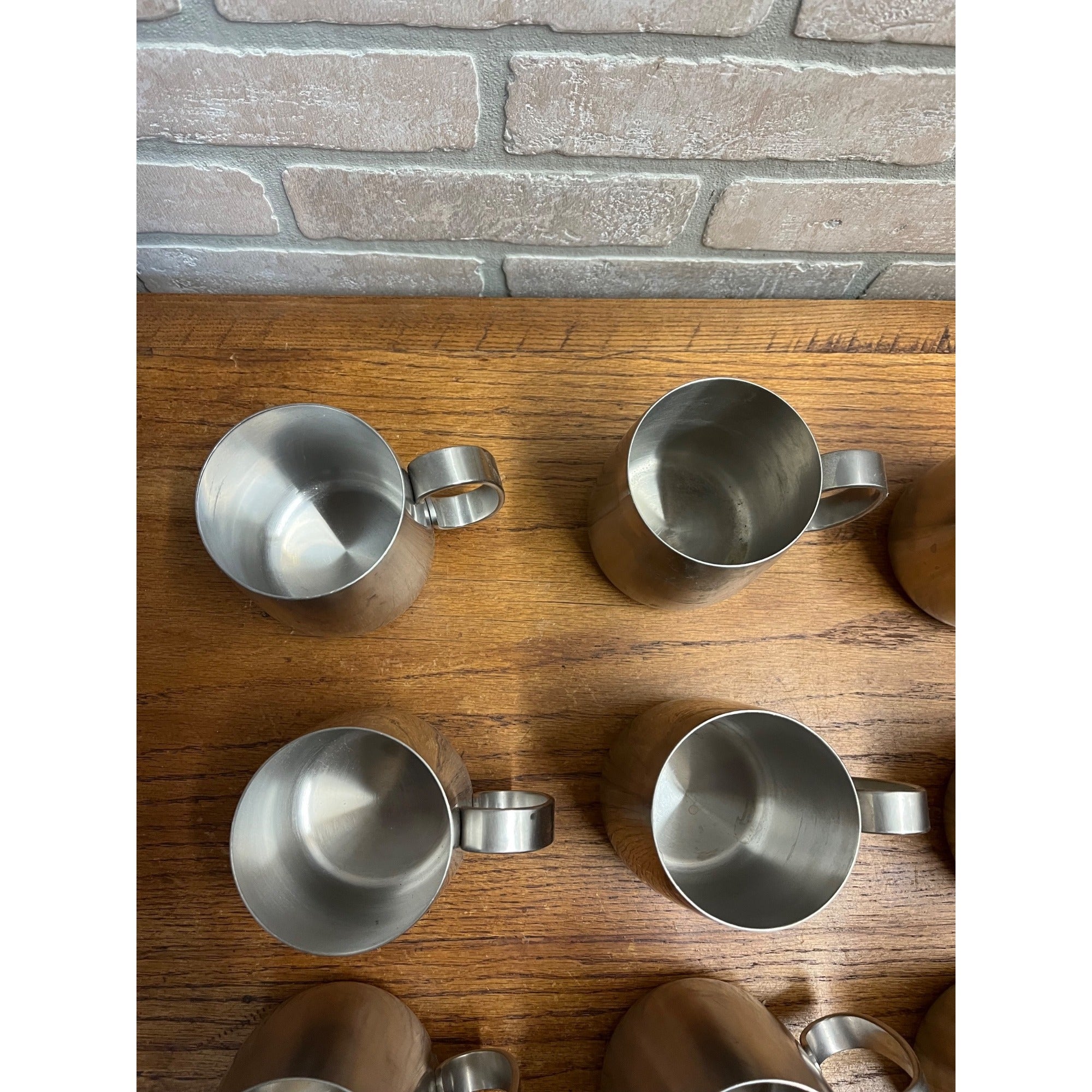Vintage 1960s Old Hall Stainless PINT Tankards Mugs MCM Robert Welch Set 10