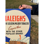 Vintage Raleigh's Tobacco Cigarettes Advertising Store Display Sign Cardstock
