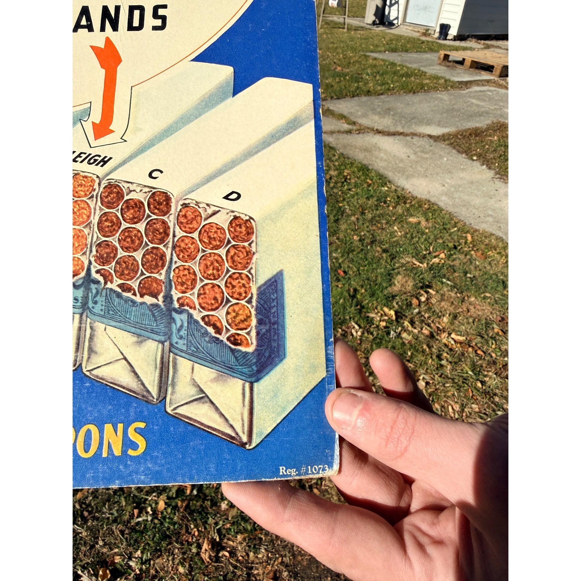 Vintage Raleigh's Tobacco Cigarettes Advertising Store Display Sign Cardstock