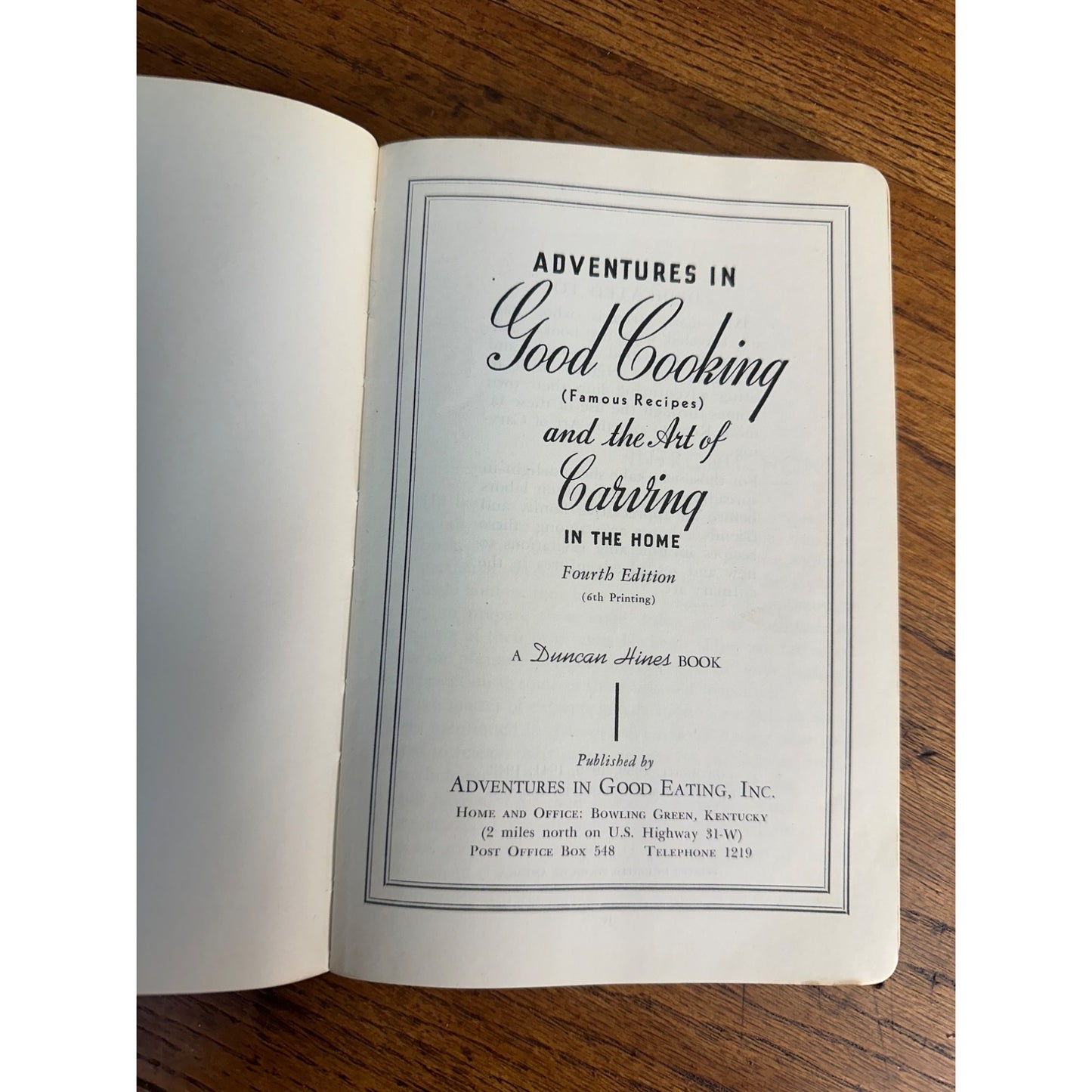 Adventures in Good Cooking Art of Carving for Home-Duncan Hines 1942 Cookbook