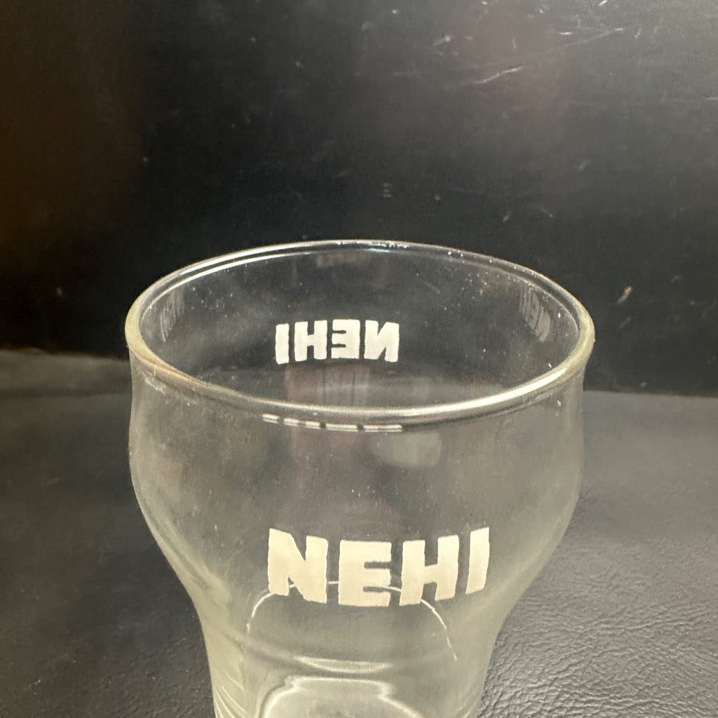 Vintage Nehi Syrup Line White ACL Soda Fountain Glass 4-1/2" Advertising