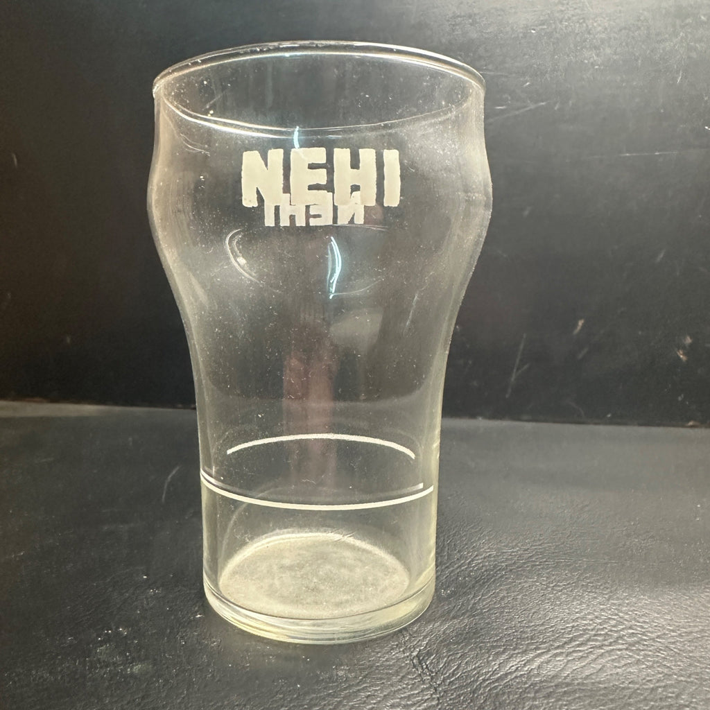 Vintage Nehi Syrup Line White ACL Soda Fountain Glass 4-1/2" Advertising