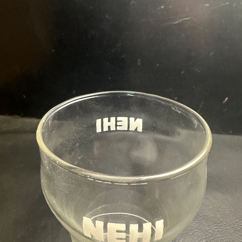 Vintage Nehi Syrup Line White ACL Soda Fountain Glass 4-1/2" Advertising