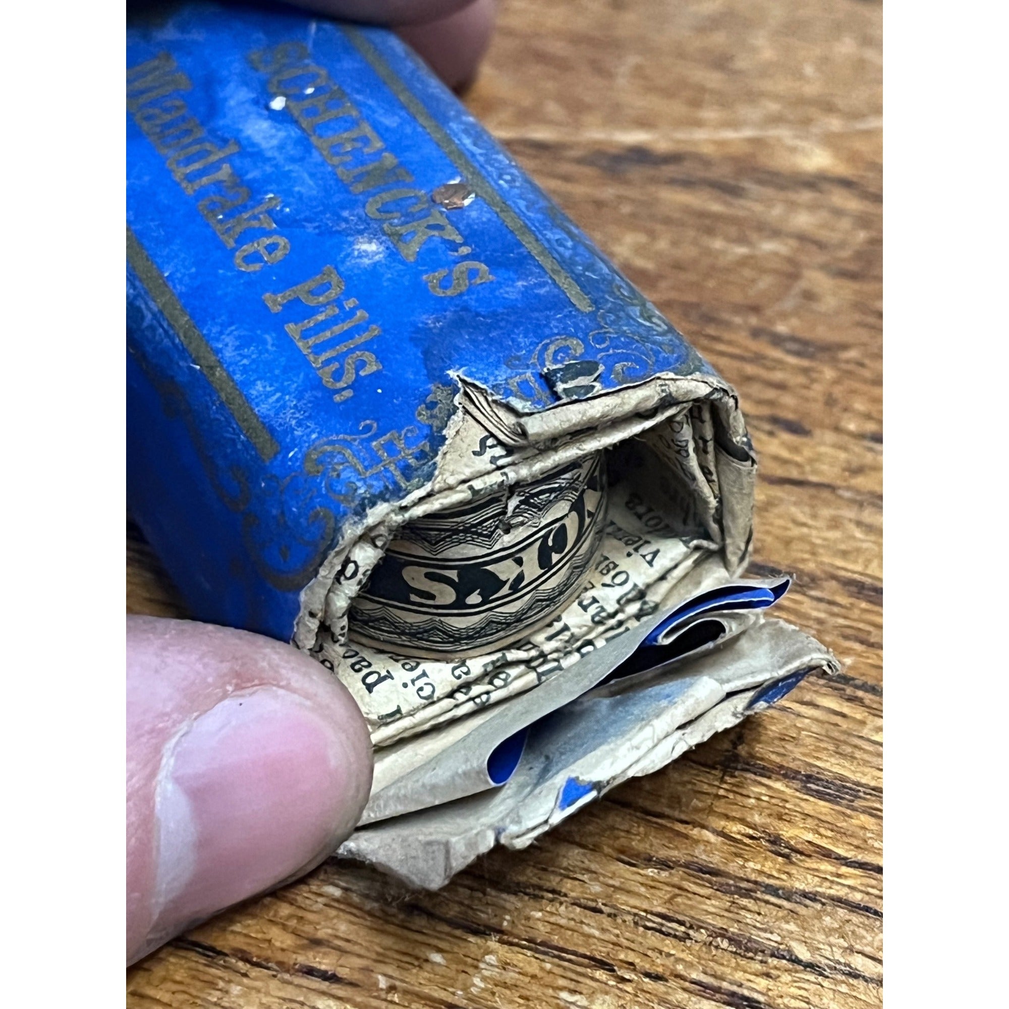 Schenck's Mandrake pills Quack Medicine 1800's sealed with revenue stamp