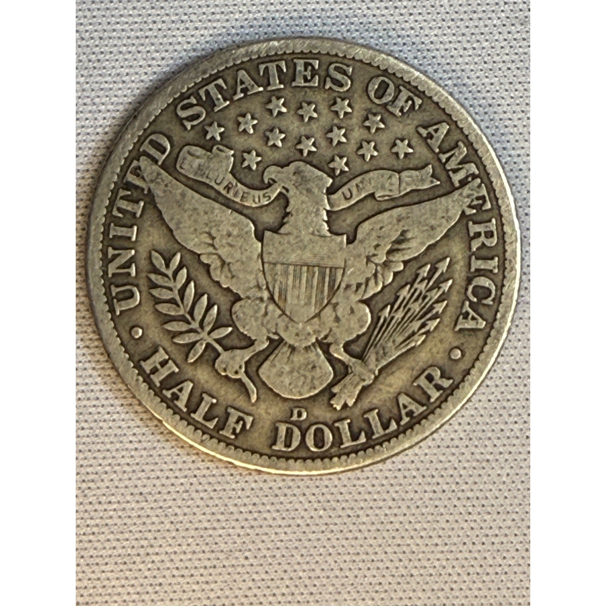 1915-D Barber Half Dollar Silver Coin